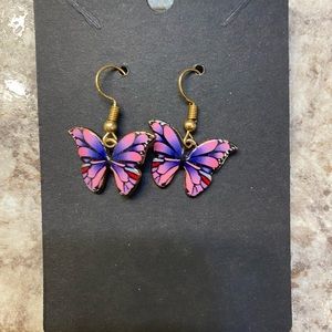 Beautiful Multicolor Butterfly Drop Earrings